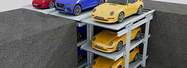 3 cars triple stacker parking lift sliding small 3 Image